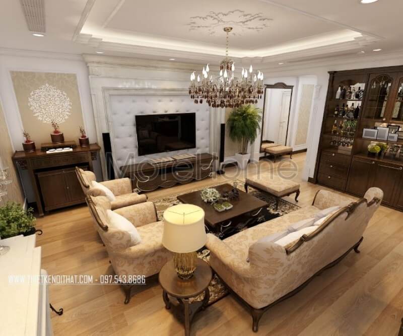 Mẫu sofa tân cổ điển độc đáo và ấn tượng được thể hiện qua từng đường nét chạm khắc khéo léo tinh xảo Thiết kế chung cư