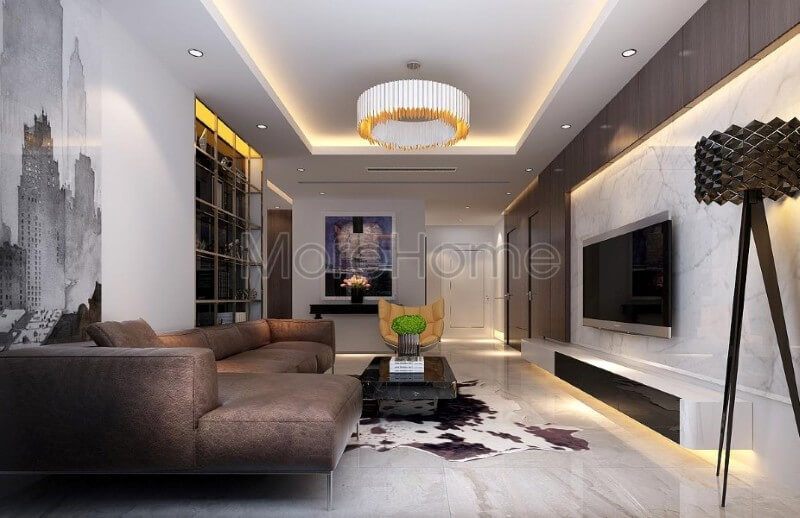 Thiết kế nội thất phòng khách chung cư trẻ trung