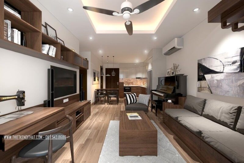 Nội thất phòng khách đẹp sử dụng hầu hết các đường nét trang trí đơn giản, các khối hình đơn giản, không cầu kỳ trong kiểu cách hay các nét trạm trổ chi tiết mang lại cảm giác cơi nới và rộng hơn cho không gian tiếp khách của gia chủ