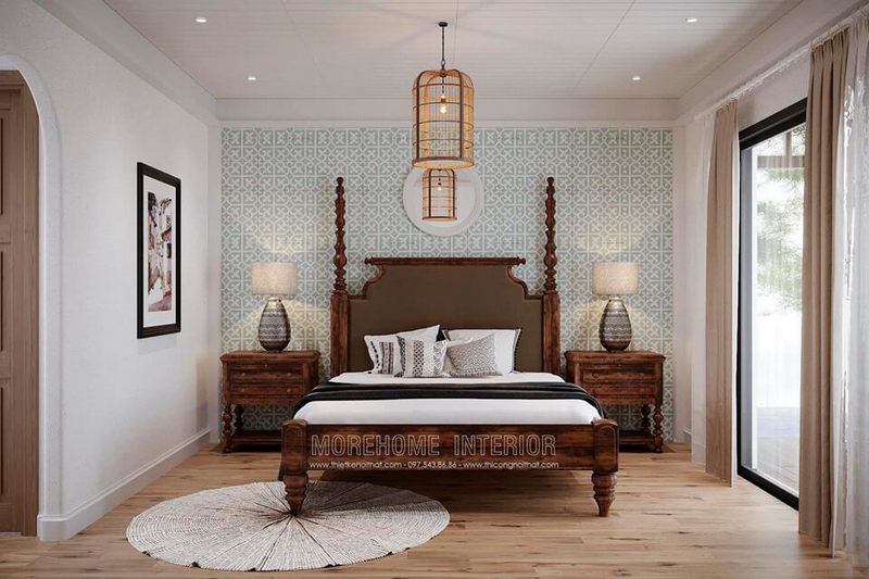 Thiết kế nội thất cho phòng ngủ của biệt thự đẹp.